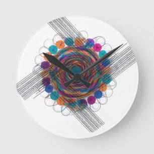 Abstracte energie burst – moderne kunstwandklok ronde klok