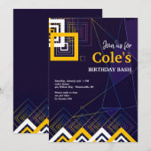 Abstracte energie-uitnodiging kaart (Voorkant / Achterkant)