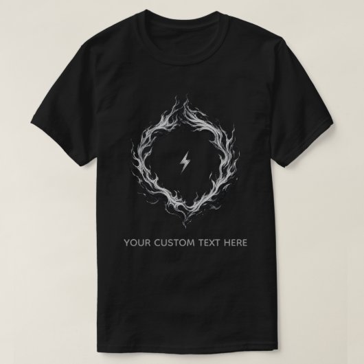 Abstracte Energiecirkel T-shirt – Aanpasbare Tekst (Design voorkant)