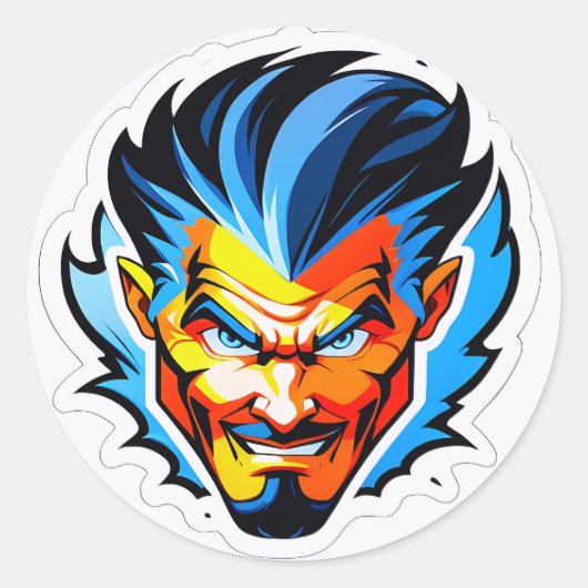 Abstracte energiestroom ronde sticker (Voorkant)