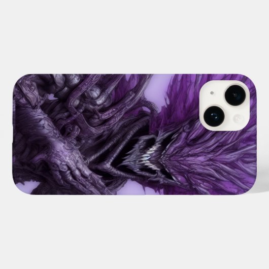 Abstracte enge glimlachende Paarse demon Case-Mate iPhone Case (Achterkant (horizontaal))