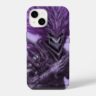 Abstracte enge glimlachende Paarse demon iPhone 14 Hoesje