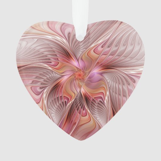 Abstracte engel Colorful Fantasy Fractal Art Heart Ornament (voorkant)