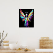 Abstracte engel in een regenboog van kleuren poster (Keuken)