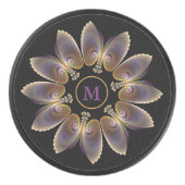 Abstracte engelenvleugels mandala fractale monogra hockey puck (Voorkant)