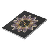 Abstracte engelenvleugels mandala fractale monogra notitieblok (Linkerzijde)