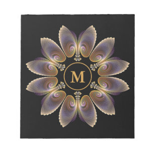 Abstracte engelenvleugels mandala fractale monogra notitieblok
