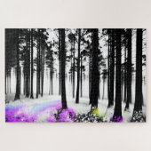 Abstracte Enigmatische Black and White Forest Bloo Legpuzzel (Horizontaal)