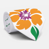 Abstracte enkele Oranje ventilator en leder Stropdas (Opgerold)