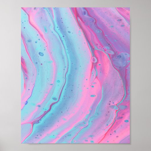 Abstracte esthetische dampgolf-Waterverf Art Splas Poster (Voorkant)