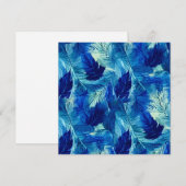 Abstracte esthetische waterverf blauw blauw blad feestdagenkaart (Voorkant / Achterkant)