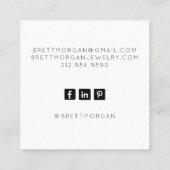 Abstracte Etheral Blue Waterverf Makeup Artist Vierkante Visitekaartje (Achterkant)