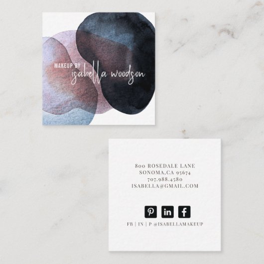 Abstracte Etheral Makeup Artist Vierkante Visitekaartje (Voorkant / Achterkant)