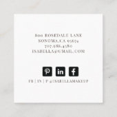 Abstracte Etheral Makeup Artist Vierkante Visitekaartje (Achterkant)