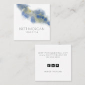 Abstracte etherale blauwe Waterverf Vierkante Visitekaartje (Voorkant / Achterkant)