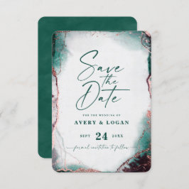 Abstracte Etherale Waterverf Emerald Wedding Save The Date