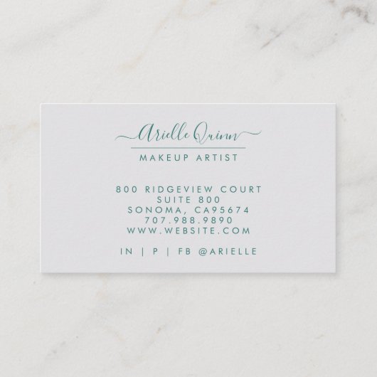Abstracte Etherale Waterverf Makeup Artist Visitekaartje (Achterkant)