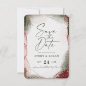 Abstracte Etherale Waterverf Terra Rosa Wedding Save The Date (Voorkant)