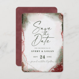 Abstracte Etherale Waterverf Terra Rosa Wedding Save The Date