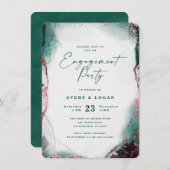 Abstracte ETHERISCHE Emerald Green Engagement Part Kaart (Voorkant / Achterkant)