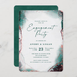 Abstracte ETHERISCHE Emerald Green Engagement Part Kaart