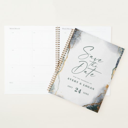 Abstracte ETHERISCHE Eucalyptus Groene Trouwplanne Planner (Display)