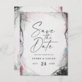 Abstracte etherische lavendel bruiloft save the da aankondigingskaart (Voorkant / Achterkant)