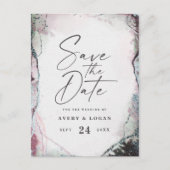 Abstracte etherische lavendel bruiloft save the da aankondigingskaart (Voorkant)