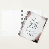 Abstracte etherische marine en Roos gouden trouwpl Planner (Display)