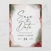 Abstracte etherische terra rosa bruiloft save the  aankondigingskaart (Voorkant)