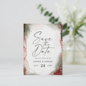 Abstracte etherische terra rosa bruiloft save the  aankondigingskaart (Staand voorkant)