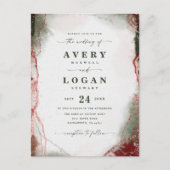 Abstracte etherische Terra Rosa huwelijksuitnodigi Aankondigingskaart (Voorkant)