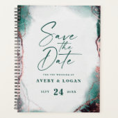 Abstracte etherische Waterverf smaragdgroene trouw Planner (Voorkant)