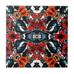 Abstracte ethno-kaleidoscopische sierafdrukmodus tegeltje