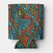 Abstracte etnische achtergrond blikjeskoeler (Voorkant)