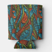 Abstracte etnische achtergrond blikjeskoeler (Achterkant)