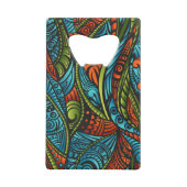 Abstracte etnische achtergrond creditkaart flessenopener (Voorkant)