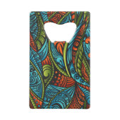 Abstracte etnische achtergrond creditkaart flessenopener (Achterkant)