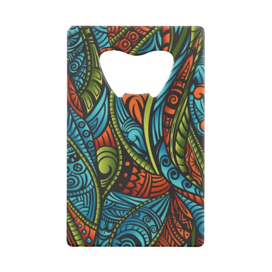 Abstracte etnische achtergrond creditkaart flessenopener (Achterkant)