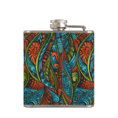 Abstracte etnische achtergrond heupfles (Achterkant)