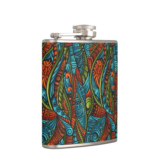 Abstracte etnische achtergrond heupfles (Rechts)