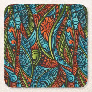 Abstracte etnische achtergrond kartonnen onderzetters