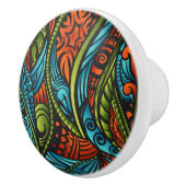 Abstracte etnische achtergrond keramische knop (Rechts)