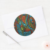 Abstracte etnische achtergrond ronde sticker (Envelop)