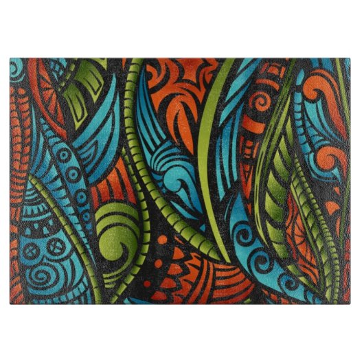 Abstracte etnische achtergrond snijplank (Voorkant)