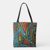 Abstracte etnische achtergrond tote bag (Achterkant)