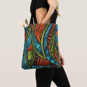 Abstracte etnische achtergrond tote bag (Dichtbij)