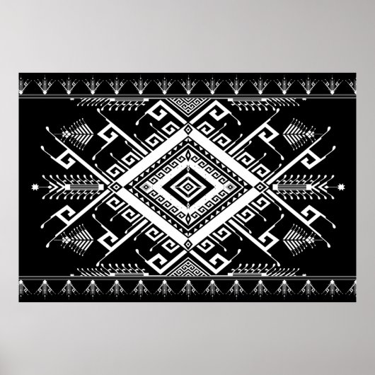 Abstracte etnische geometrische achtergrond met he poster (Voorkant)