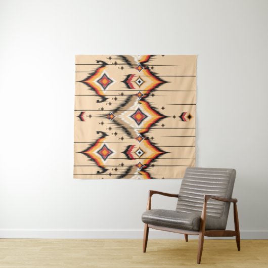 Abstracte etnische geometrische vormgeving, illust wandkleed (In Situ (horizontaal))