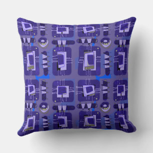 Abstracte etnische matrix - Mauve Blue Olive Kussen